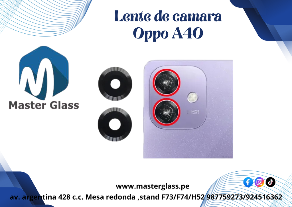 Lente de Camara Oppo A40 / A60