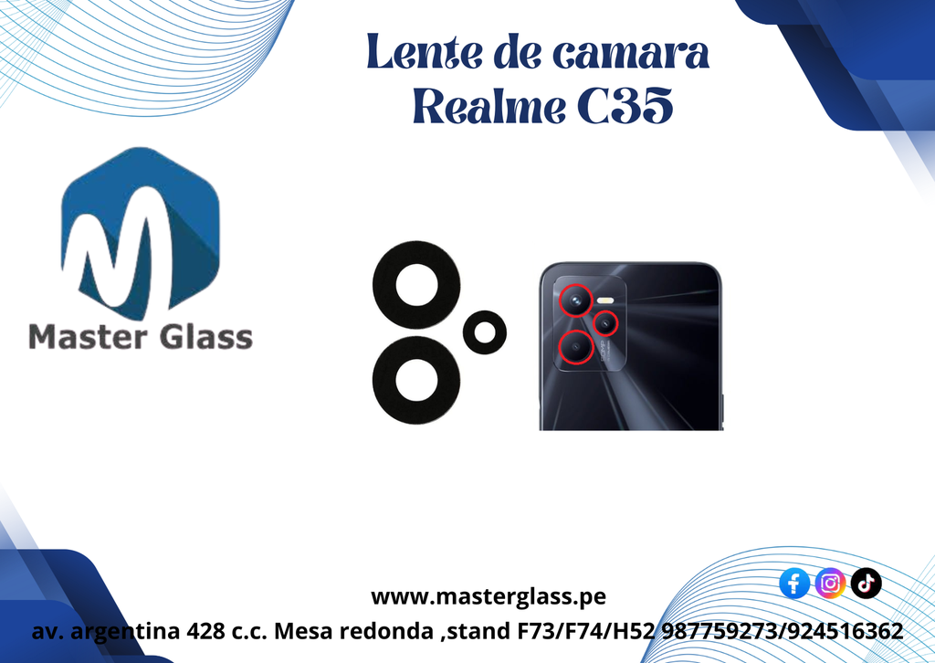 Lente de Camara Oppo Realme C35