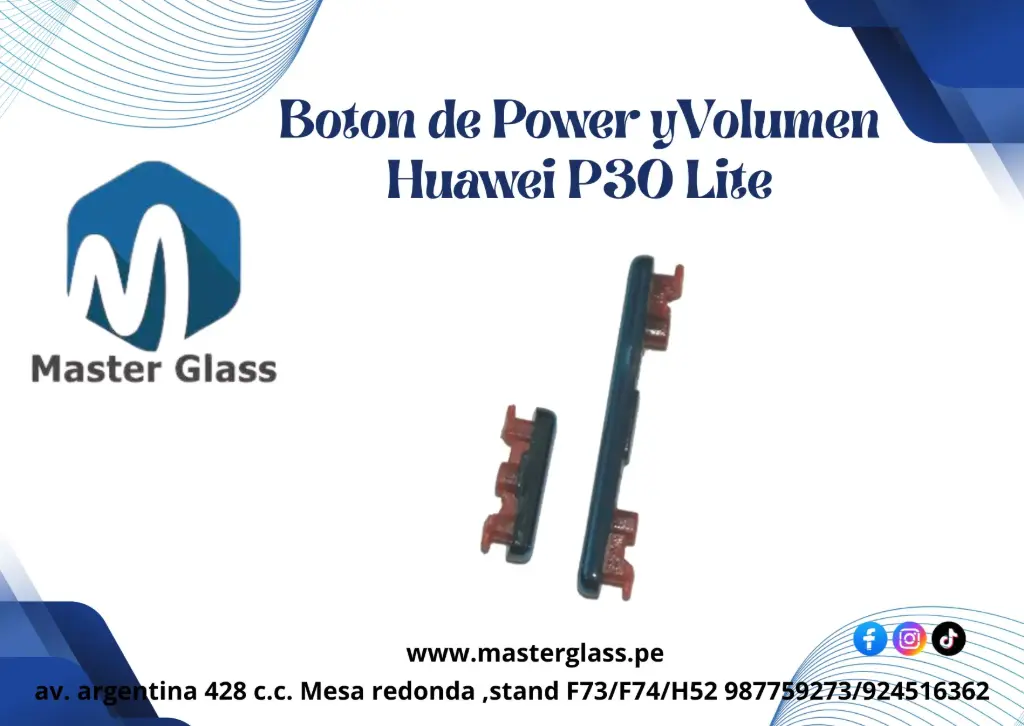 Boton de volumen y encendido para Huawei P30 Lite