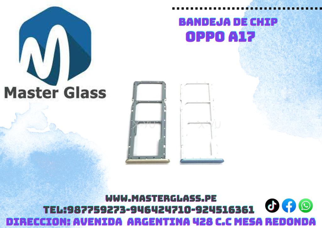 Bandeja de sim Oppo A17 4g / A60 (Negro)