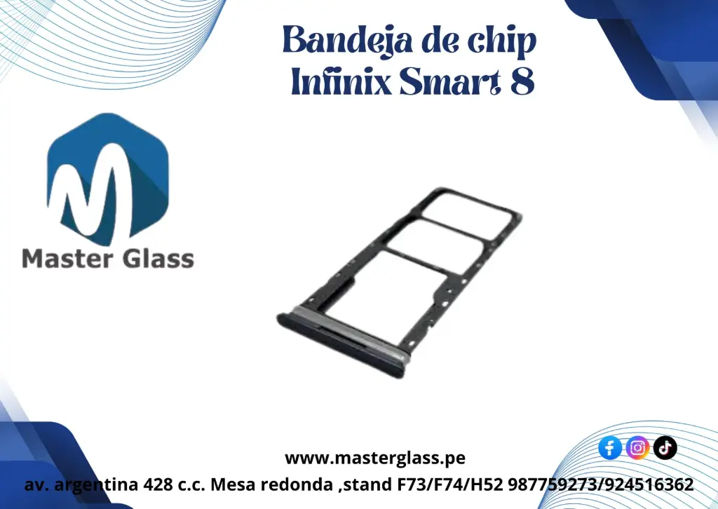 Bandeja de sim Infinix Smart 8 / Hot 50i (Negro)