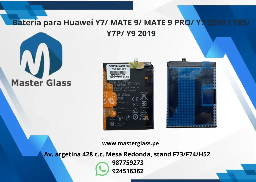 Bateria para Huawei Y7/ MATE 9/ MATE 9 PRO/ Y7 2019 / Y8S/ Y7P/ Y9 2019