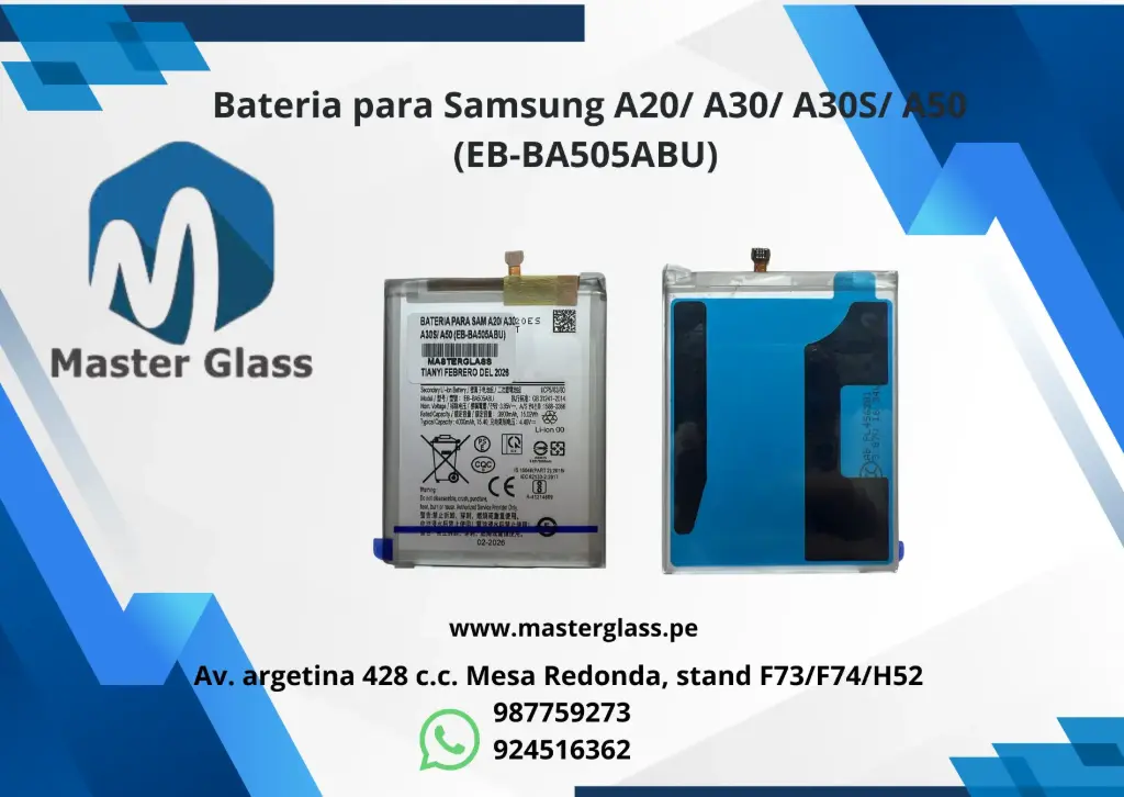 Bateria para Samsung A20/ A30/ A30S/ A50 (EB-BA505ABU) 