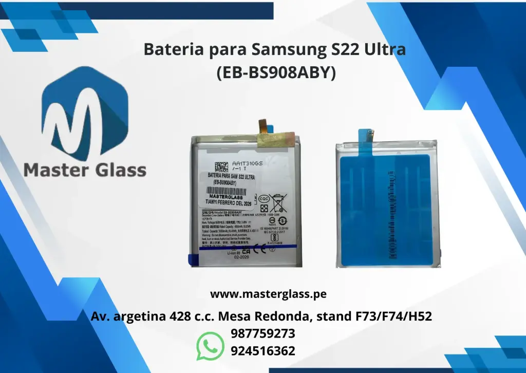 Bateria para Samsung S22 Ultra (EB-BS908ABY)