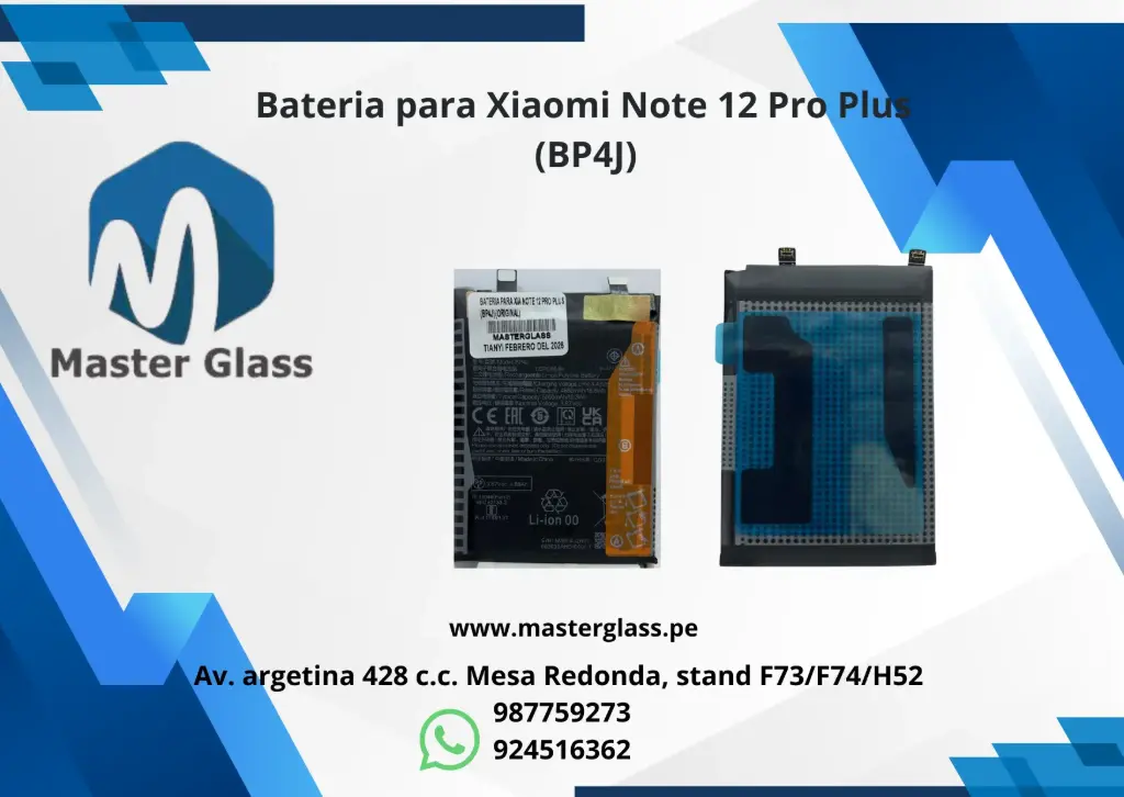Bateria para Xiaomi Note 12 Pro Plus (BP4J)