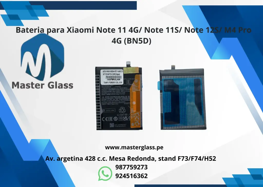  Bateria para Xiaomi Note 11 4G/ Note 11S/ Note 12S/ M4 Pro 4G (BN5D)