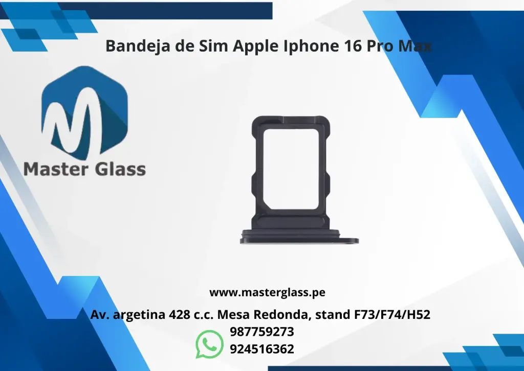 Bandeja de Sim Apple Iphone 16 Pro / 16 Pro Max (Negro)
