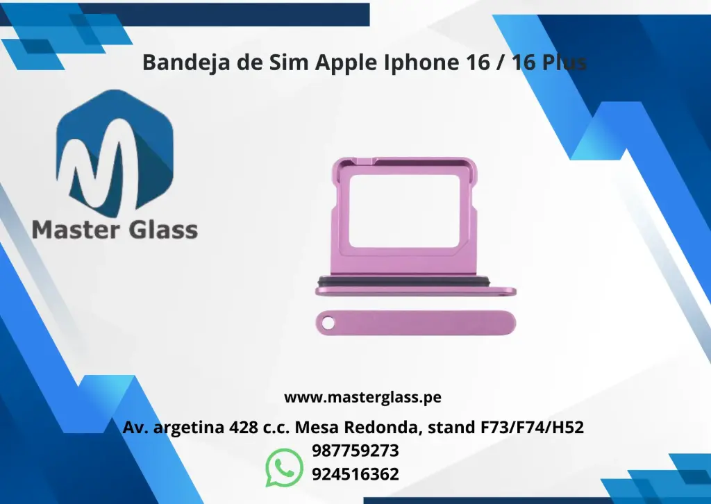Bandeja de Sim Apple Iphone 16 / 16 Plus (Rosa)