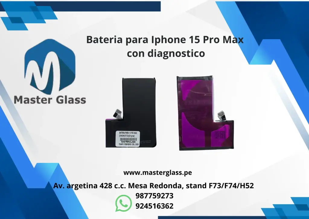 Bateria para Iphone 15 Pro Max con diagnostico