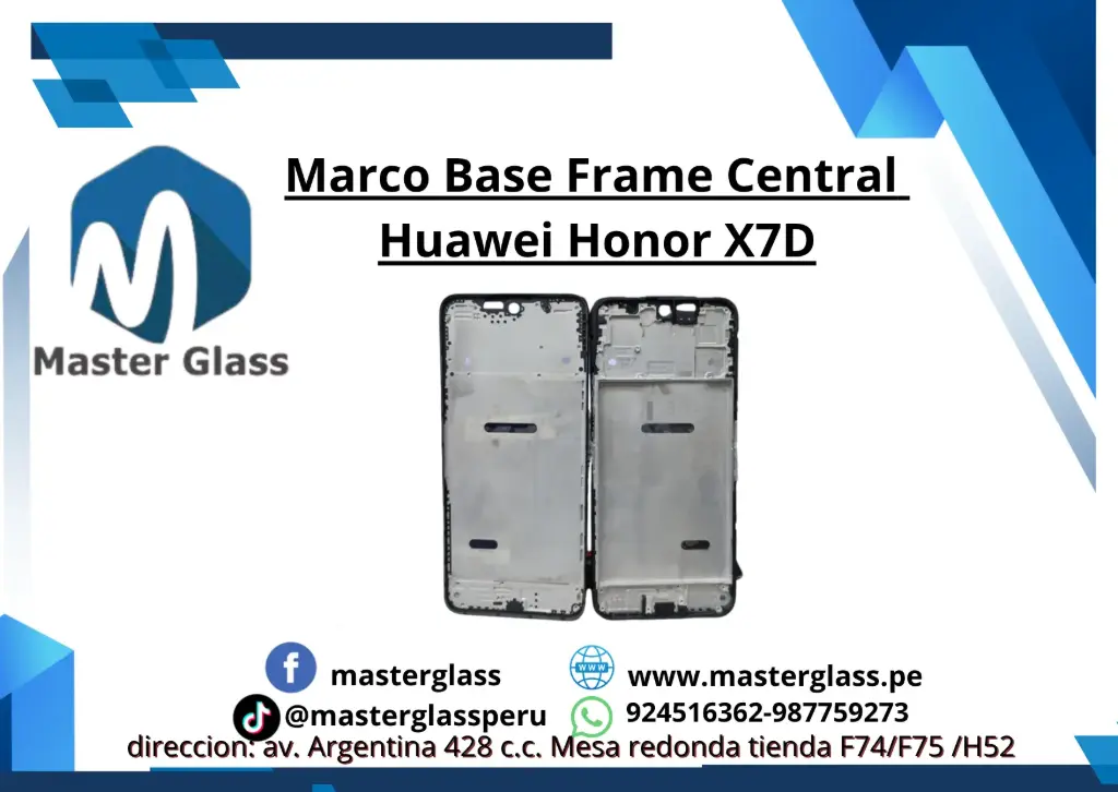 Marco Base Frame Central Huawei Honor X7D (Negro)