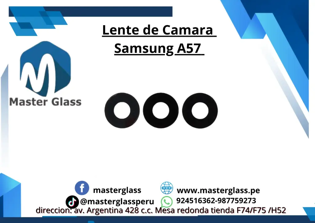 Lente de camara Samsung A57 (x3)