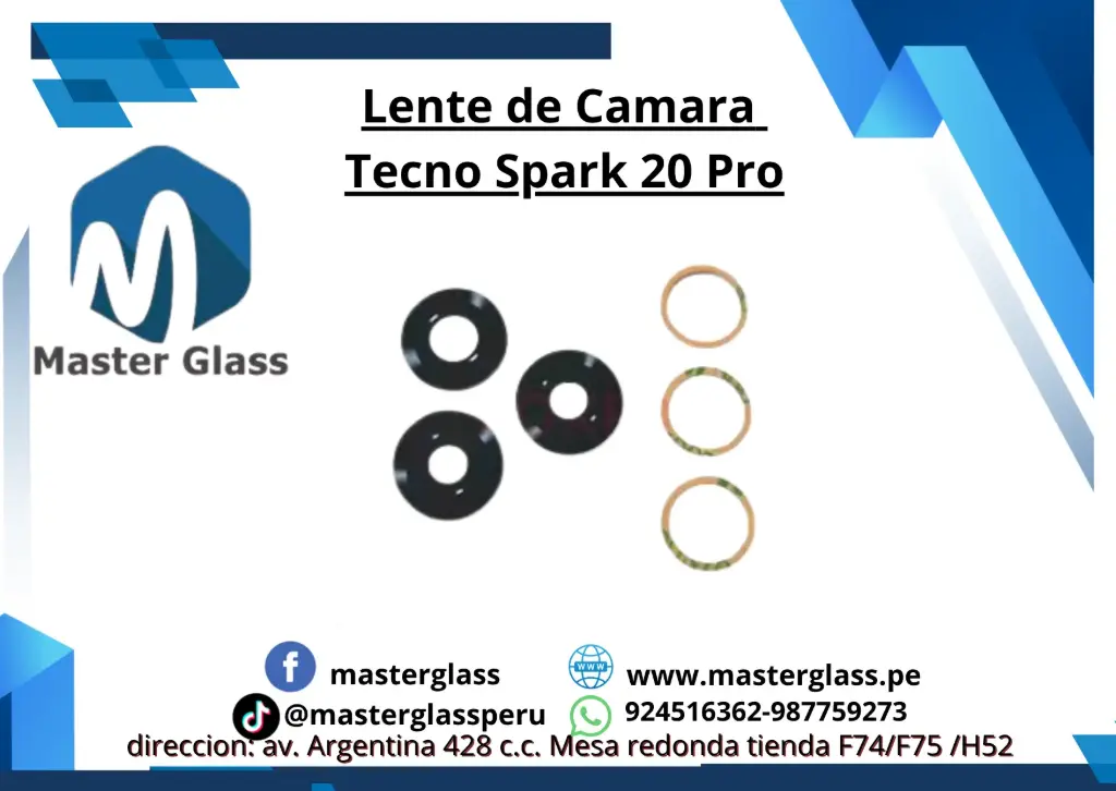 Lente de Cámara Tecno Spark 20 Pro (x3)