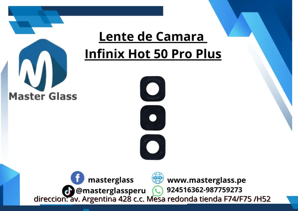 Lente de Cámara Infinix Hot 50 Pro Plus (x3)