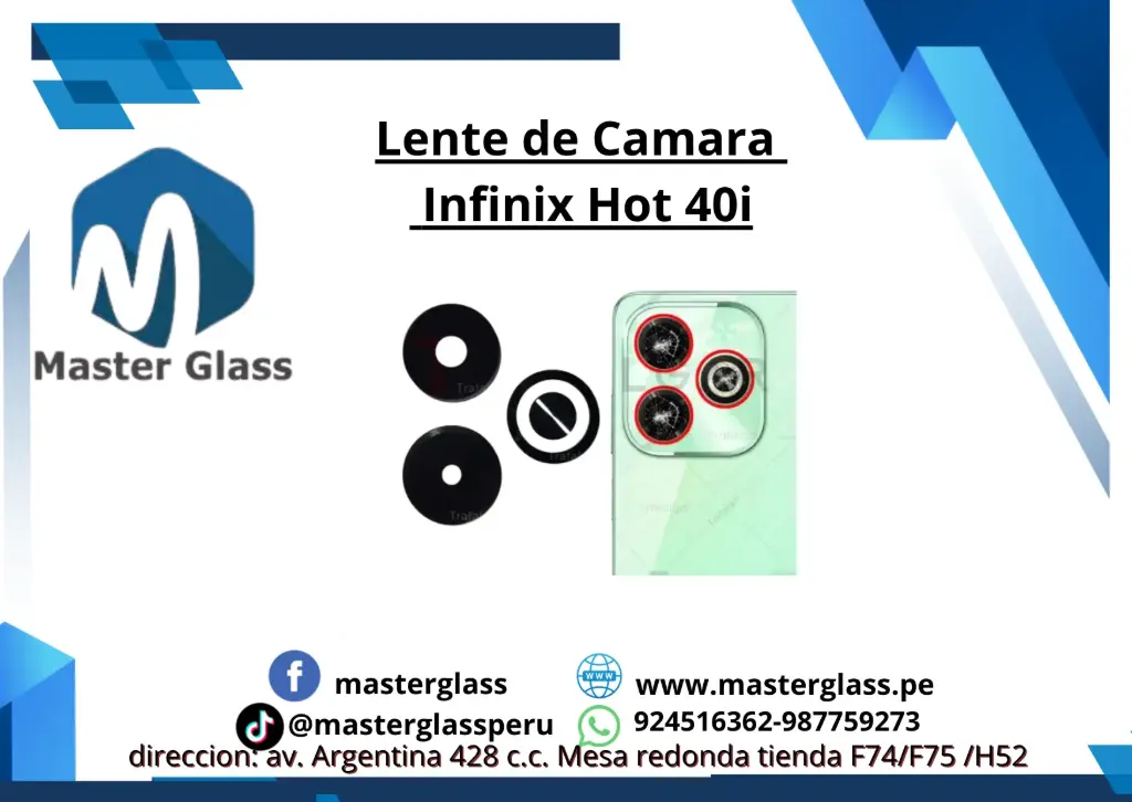 Lente de Cámara Infinix Hot 40i (x3)