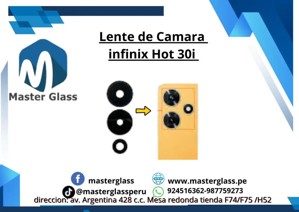 Lente de Cámara Infinix Hot 30i (x3)