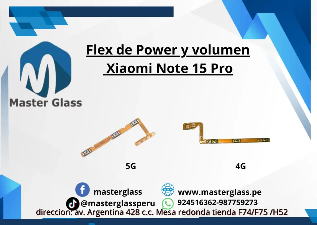 Flex de Power y Volumen Xiaomi Note 15 Pro