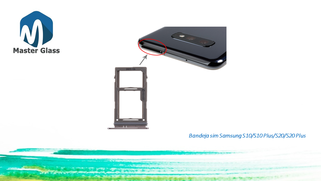 [BSSXS10] Bandeja de sim Samsung S10/S10 Plus/S20/S20 Plus/S20 Ultra (Negro)