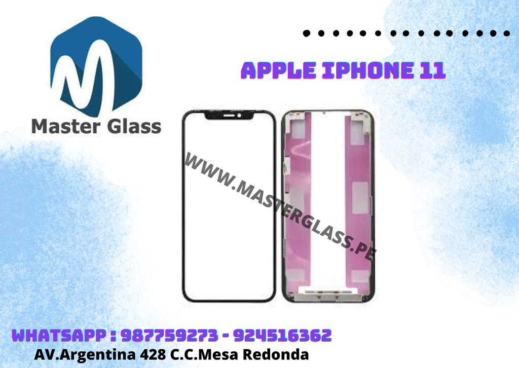 Glass con marco y oca Iphone 11