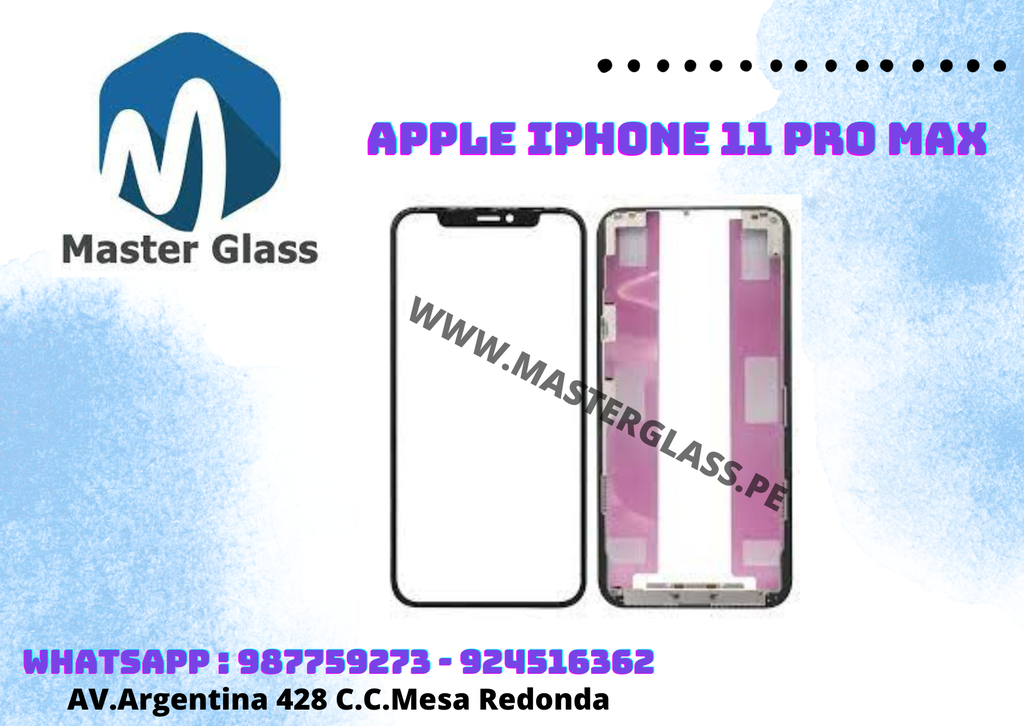 Glass con marco y oca Iphone 11 pro max