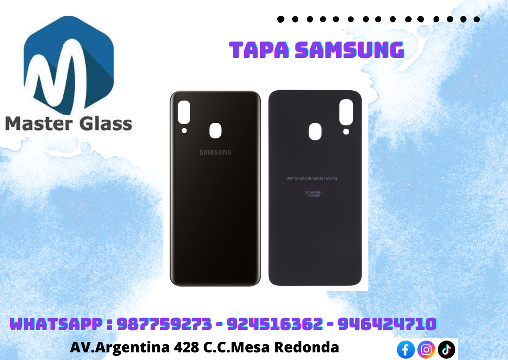 Tapa para Samsung A20/A205