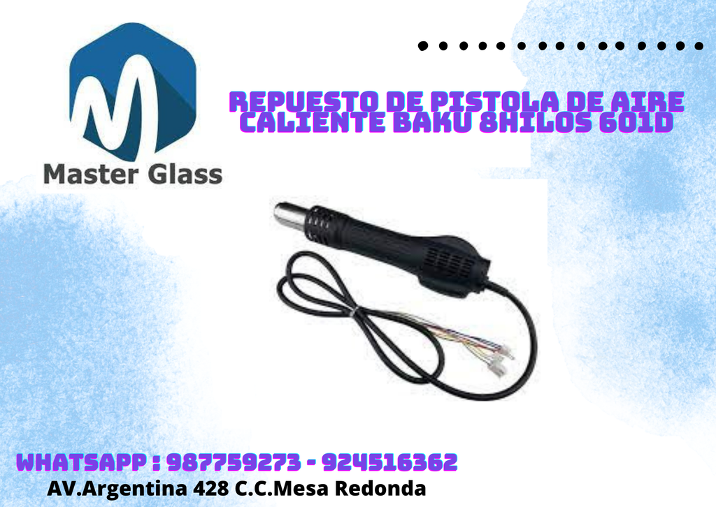 Repuesto de pistola de aire caliente Baku 8hilos 601D