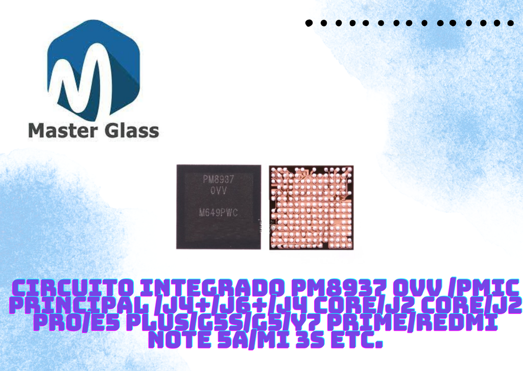 Circuito Integrado PM8937 0VV /PMIC principal /J4+/J6+/J4 Core/J2 Core/J2 Pro/E5 Plus/G5S/G5/Y7 Prime/Redmi Note 5A/Mi 3S etc.