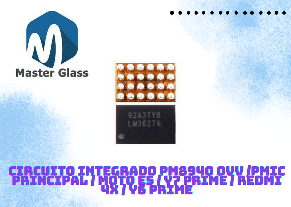 Circuito Integrado PM8940 0VV /PMIC principal / Moto E5 / Y7 Prime / Redmi 4X / Y6 Prime