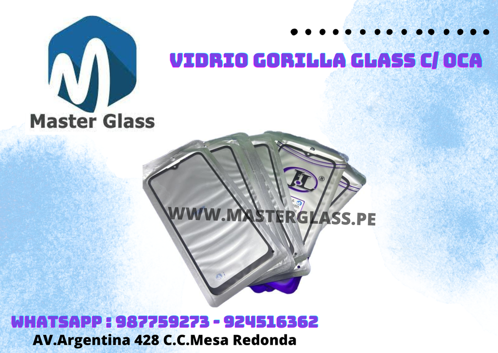 Vidrio Gorilla Glass C/Oca Xiaomi Mi 11 Lite