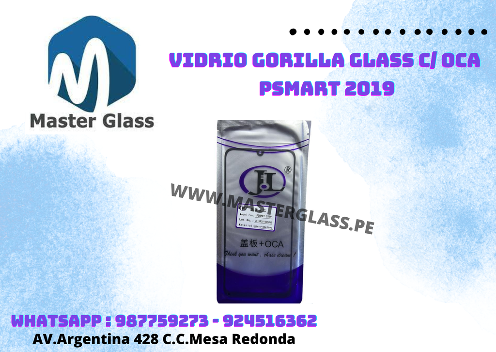 Vidrio Gorilla Glass C/ Oca Huawei Psmart 2019