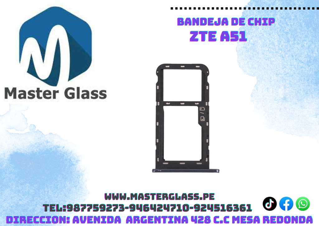 Bandeja de sim Blade ZTE A51