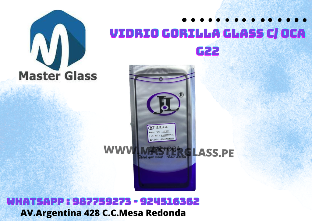 Vidrio Gorilla Glass C/ Oca Moto G22/E32/G04