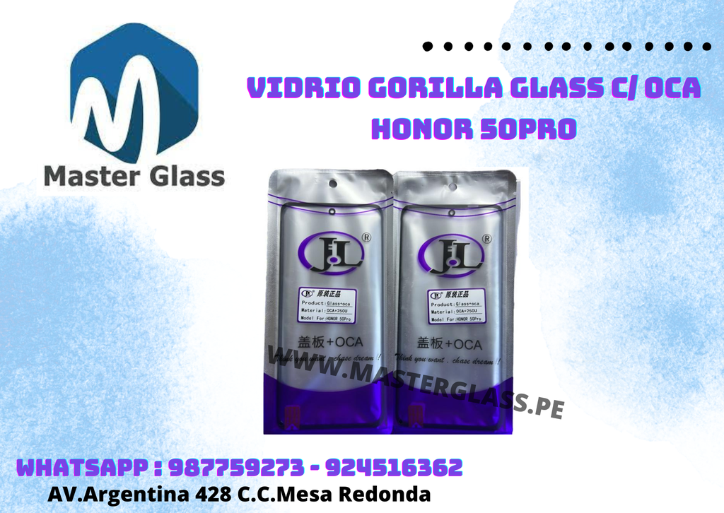 Vidrio Gorilla Glass C/ Oca Honor 50 Pro