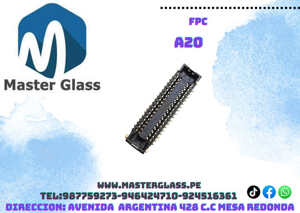 Conector de Placa FPC Samsung A20/A30