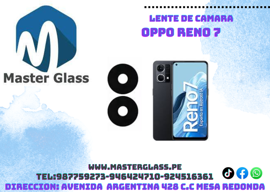 Lente de Cámara Oppo Reno 7 4g (X2)