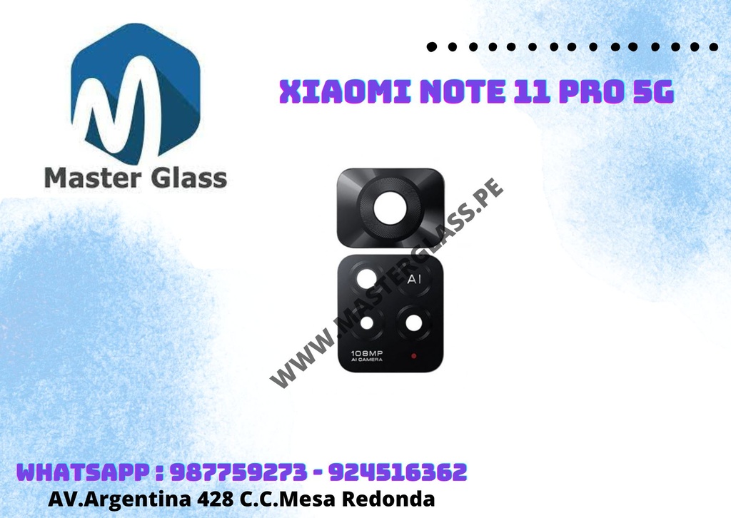 Lente de camara Xiaomi Note 11 Pro 5G x2