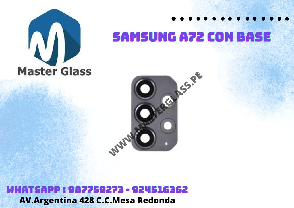 Lente de camara con base Samsung A72