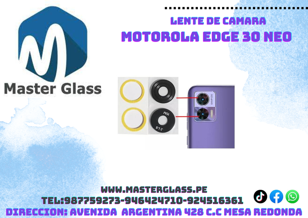 Lente de camara Motorola Edge 30 neo x2