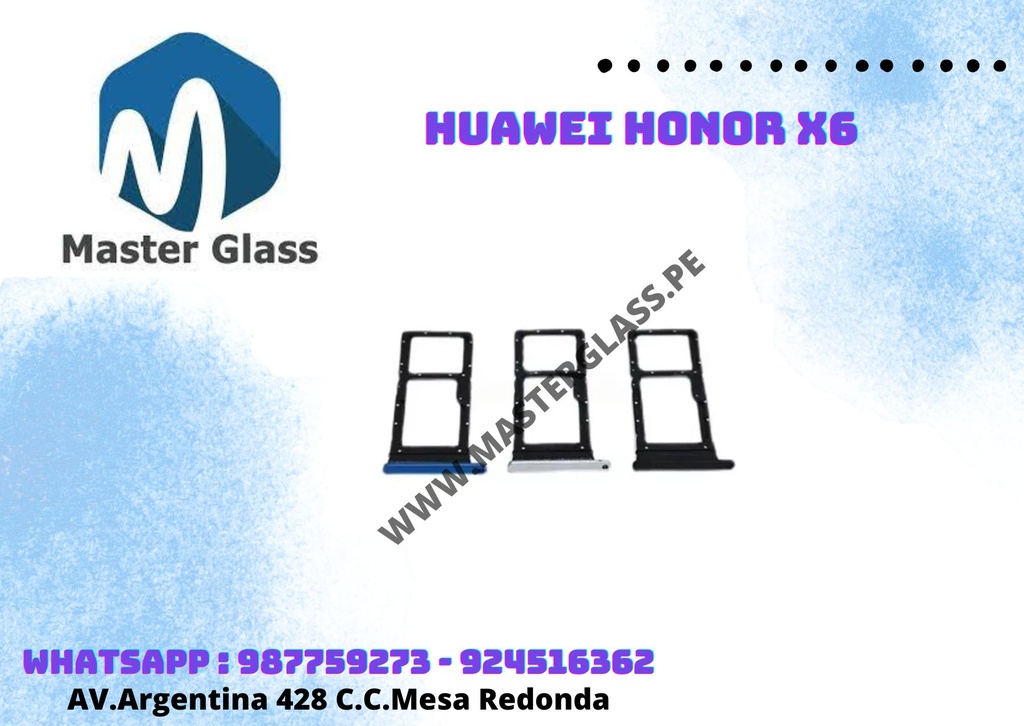 Bandeja de sim Huawei Honor X6 (Negro)