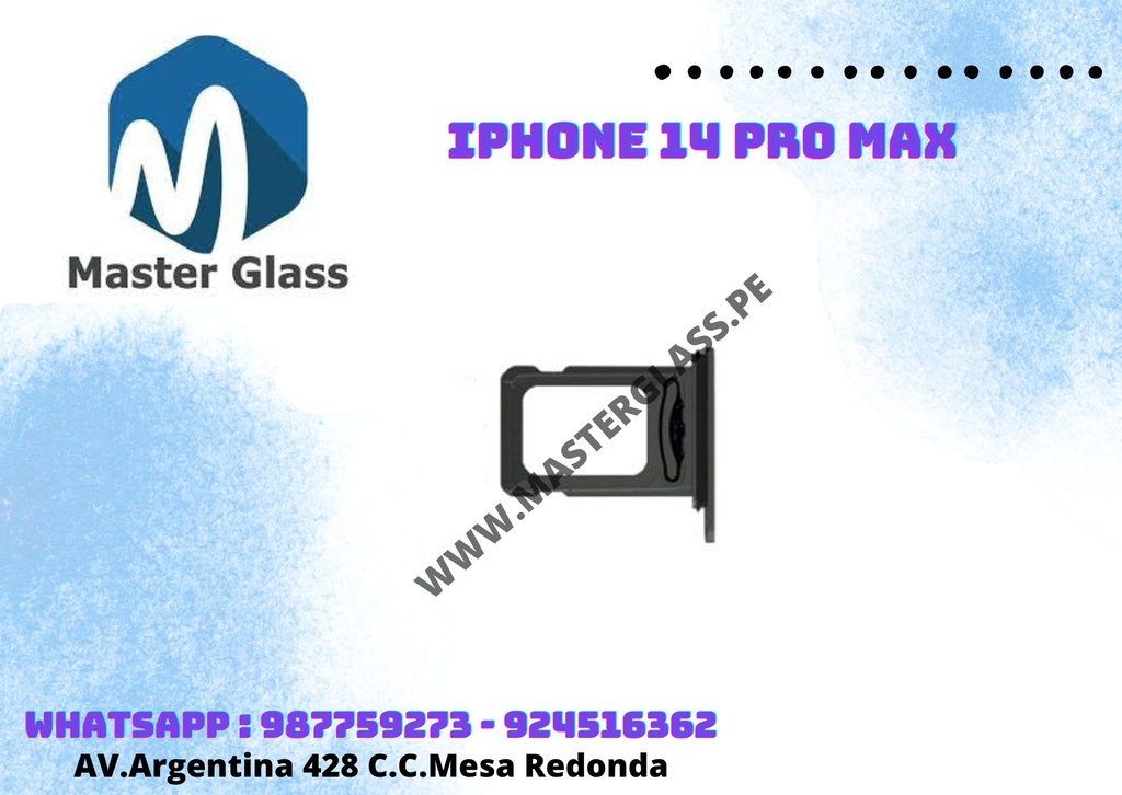 Bandeja de sim Iphone 14 pro max (Negro)