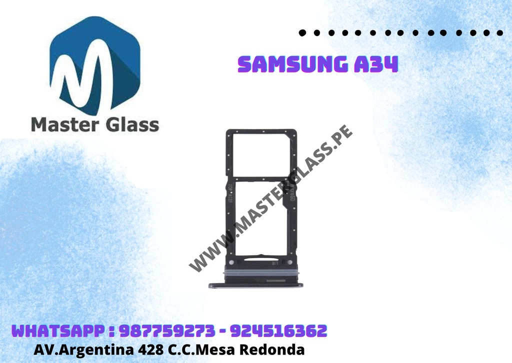 Bandeja de sim Samsung A34 (Negro)