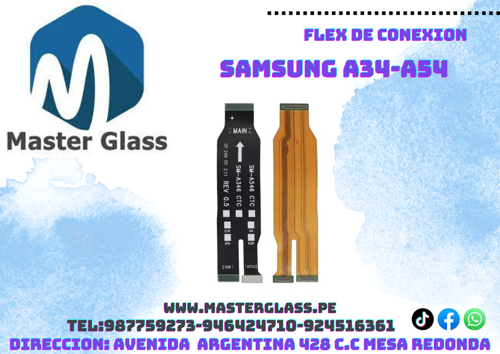 Flex de Conexion Samsung A14/A34/A54