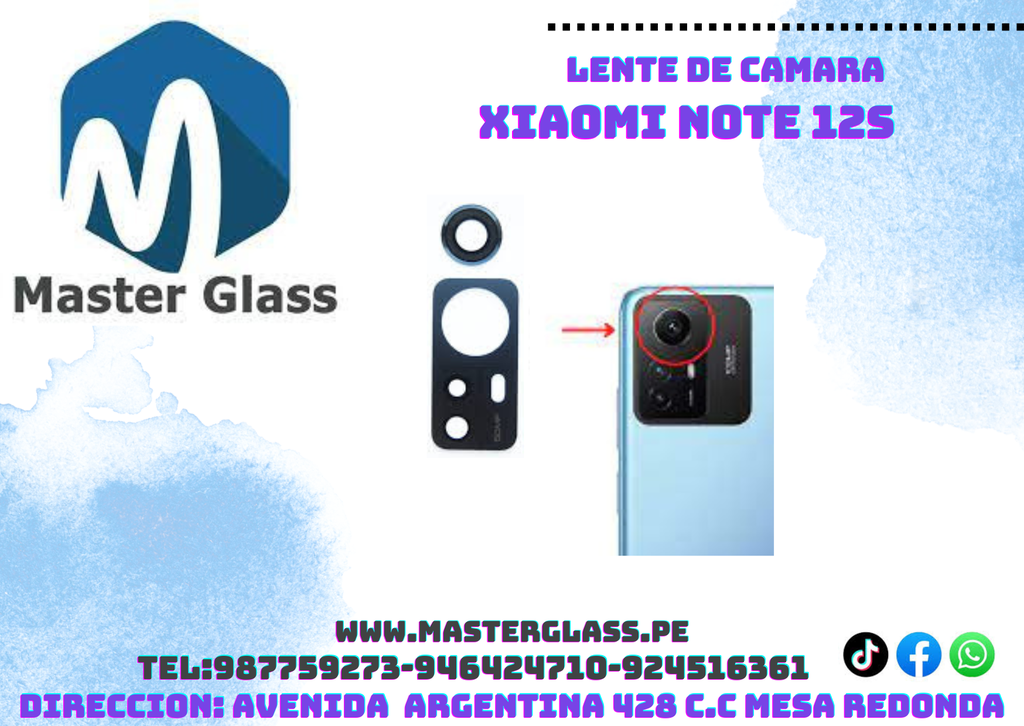 Lente de Cámara Xiaomi Note 12S X2