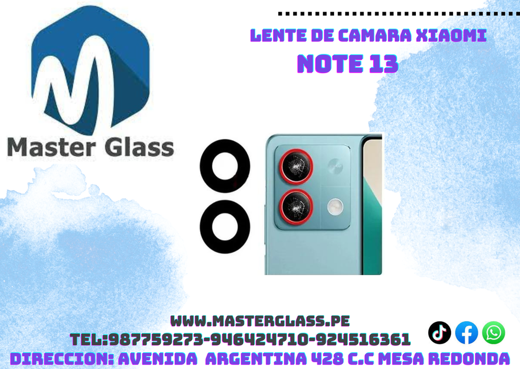 Lente de Cámara Xiaomi Note 13 (X2)