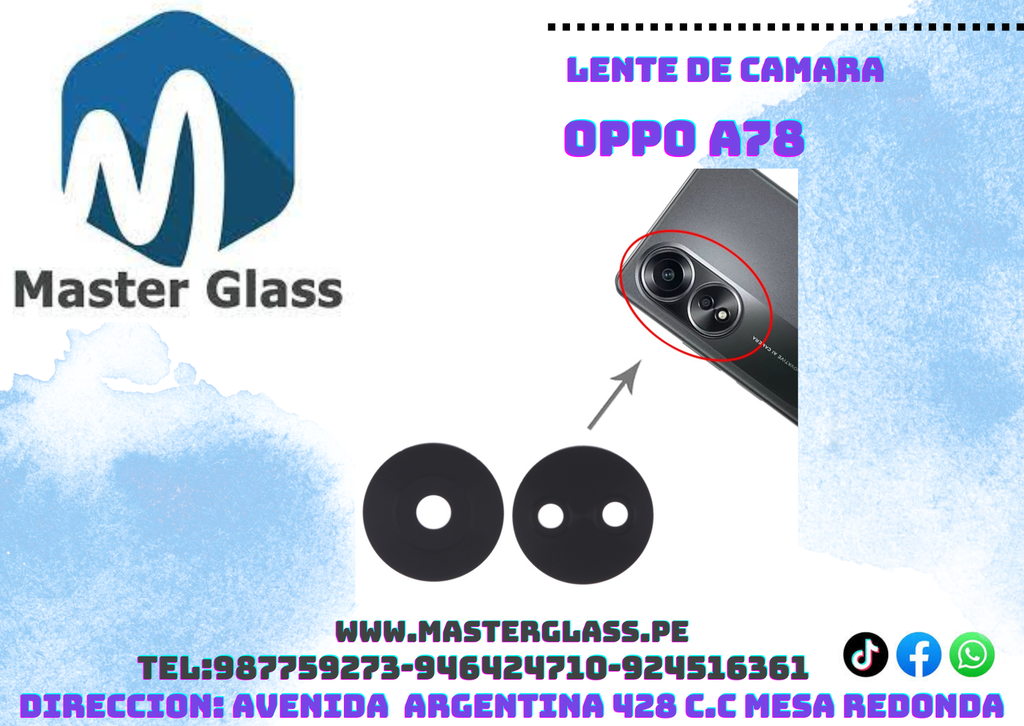 Lente de Cámara Oppo A78 / A58 (X2)