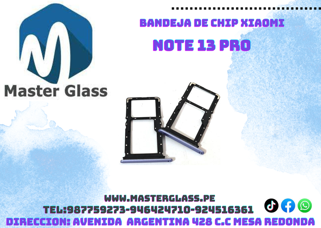 Bandeja de sim Xiaomi Note 13 Pro 4g / Note 14S