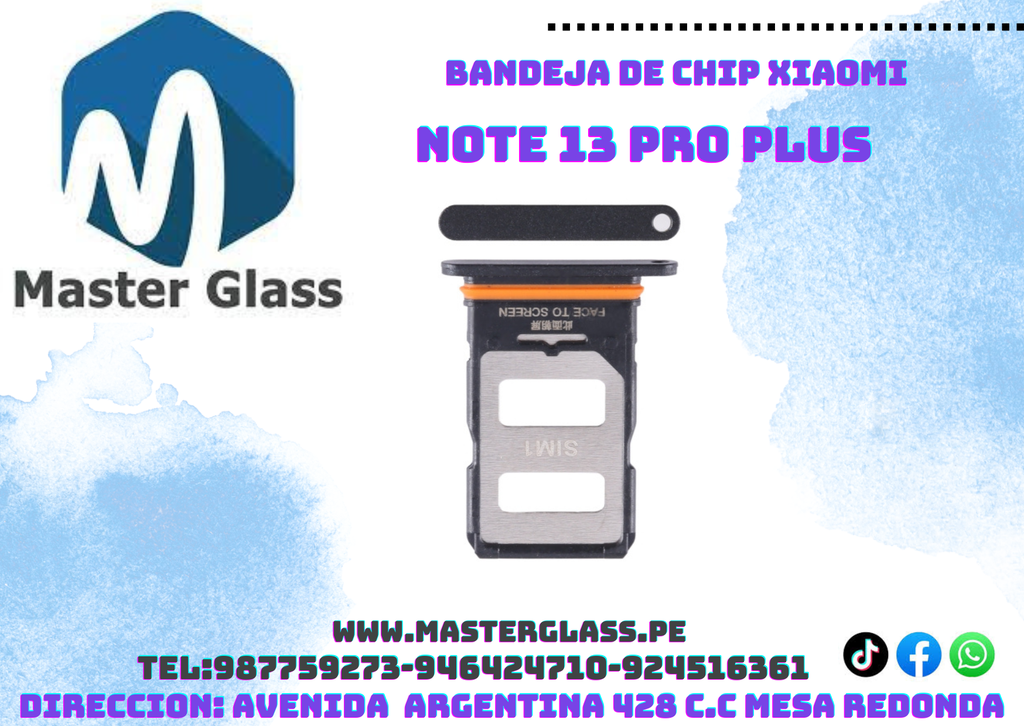 Bandeja de sim Xiaomi Note 13 Pro Plus / Poco X6 / Note 12 Pro Plus
