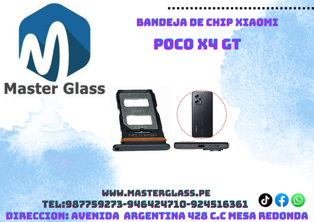 Bandeja de Sim para Xiaomi Poco X4 GT