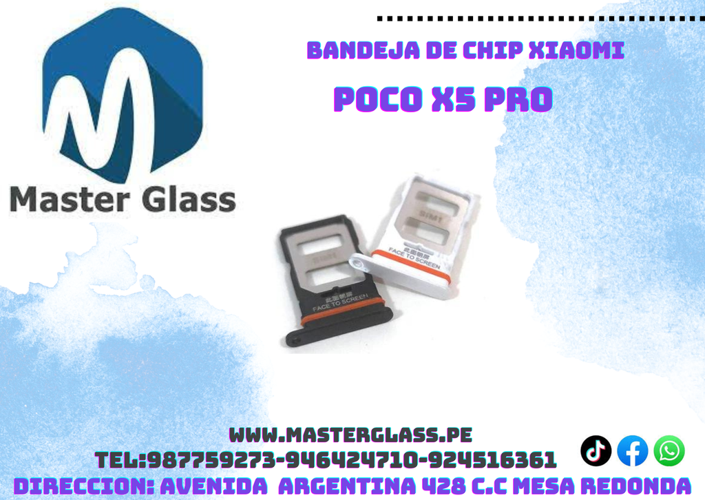 Bandeja de Sim para Xiaomi Poco X5 Pro 5g / Note 12 Pro 5g/ Note 12 Pro Plus