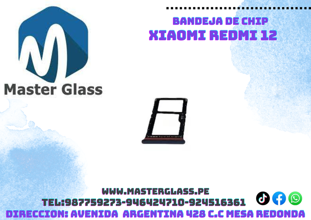 Bandeja de Sim Xiaomi Redmi 12 (Negro)
