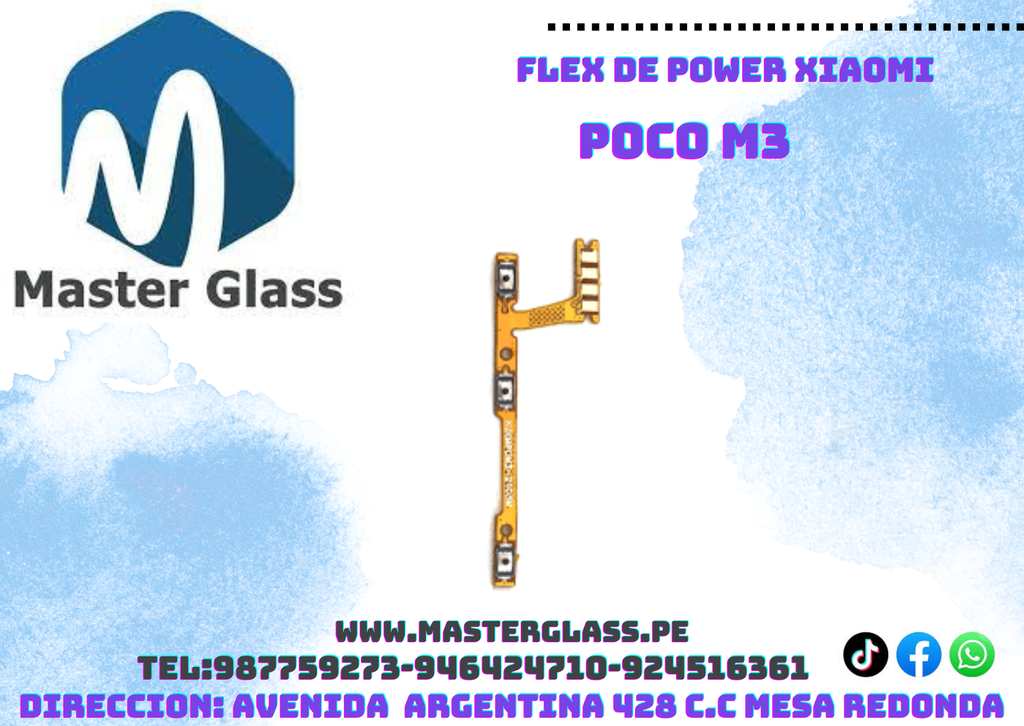 Flex de power y volumen Xiaomi Poco M3